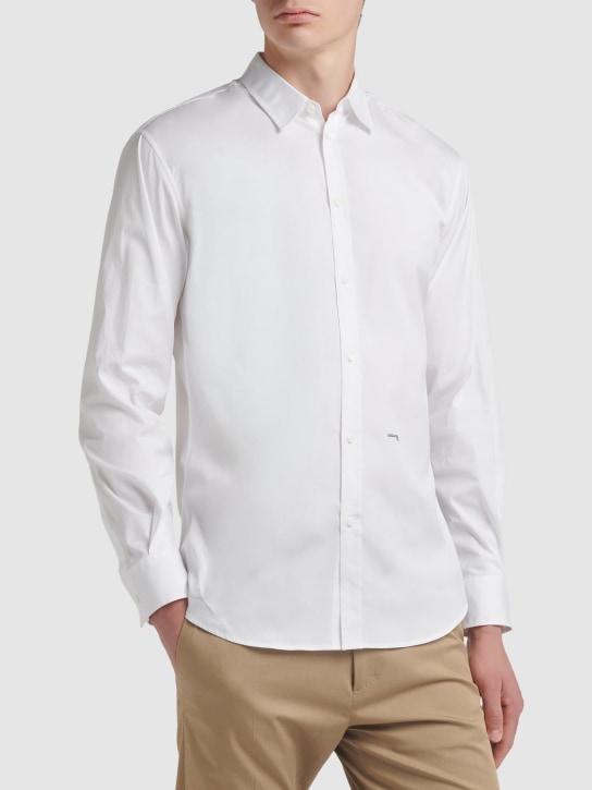 Dsquared2: Camisa de algodón - Blanco - men_1 | Luisa Via Roma