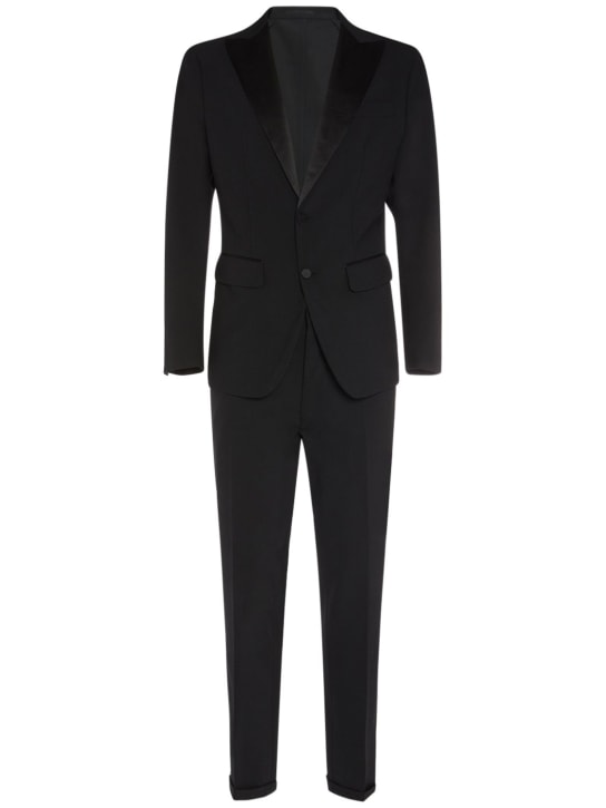Dsquared2: Miami Tuxedo single breasted suit - Black - men_0 | Luisa Via Roma