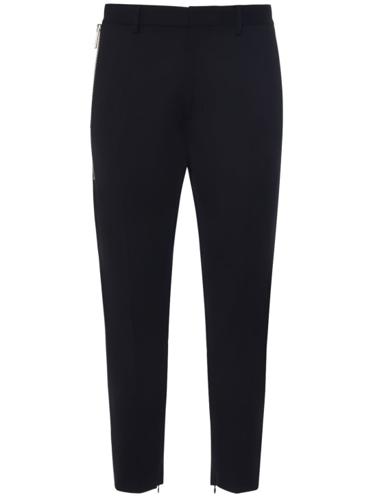 Dsquared2: Pantalones skinny de lana stretch - Negro - men_0 | Luisa Via Roma
