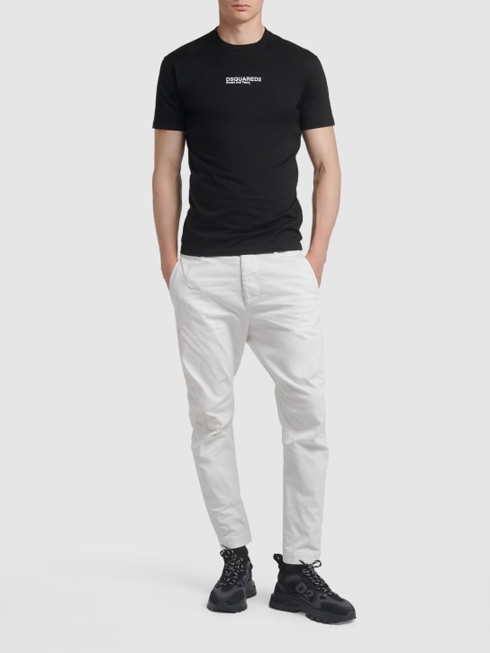 Dsquared2: Sexy Chino stretch cotton pants - White - men_1 | Luisa Via Roma