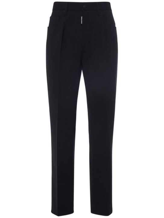 Dsquared2: Tailored 642 Fit stretch wool pants - Black - men_0 | Luisa Via Roma