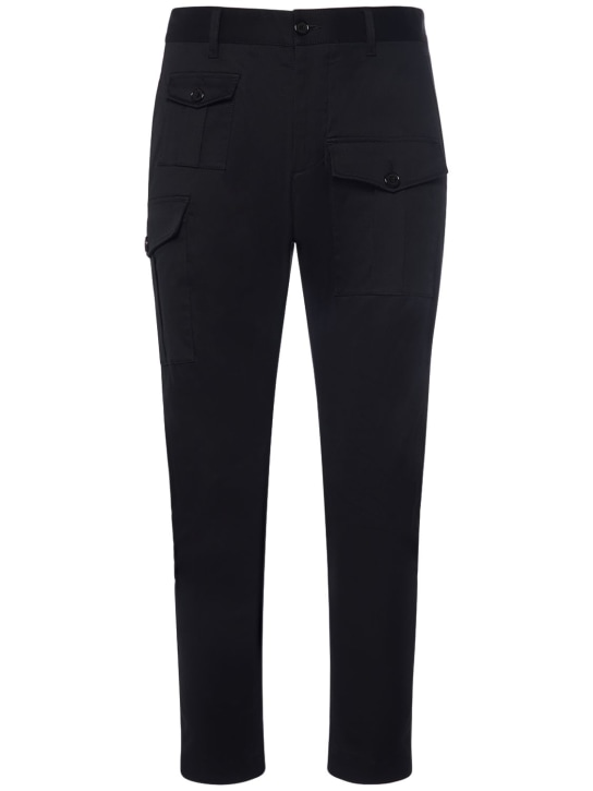 Dsquared2: Pantalones de algodón stretch - Negro - men_0 | Luisa Via Roma
