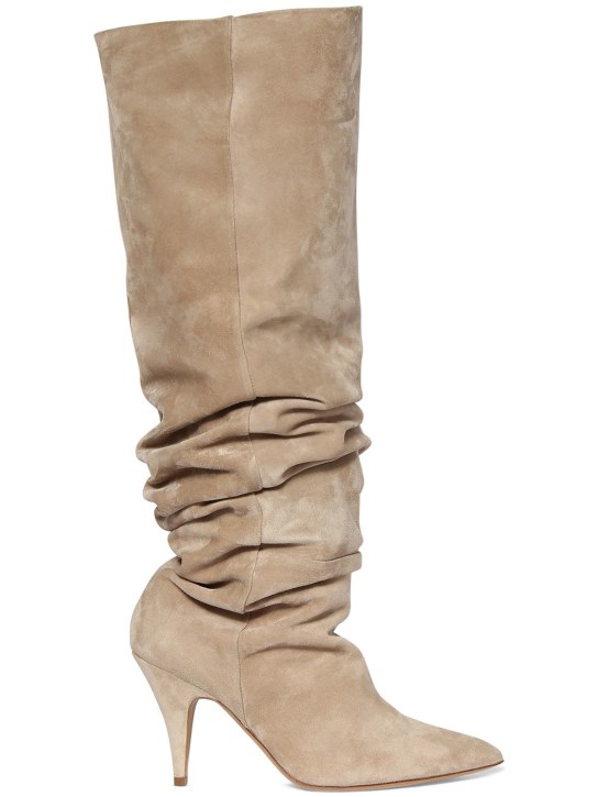 Khaite: 90mm River knee high suede boots - Ten rengi - women_0 | Luisa Via Roma