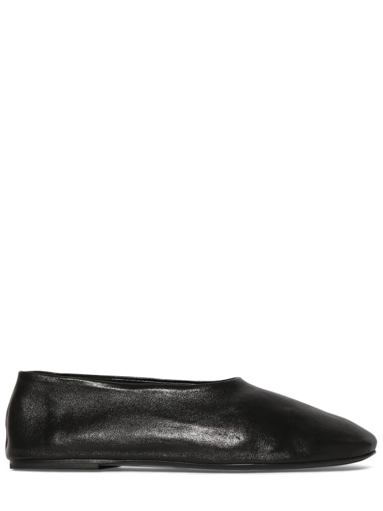Khaite: 5毫米Marcy皮革芭蕾平底鞋 - 黑色 - women_0 | Luisa Via Roma