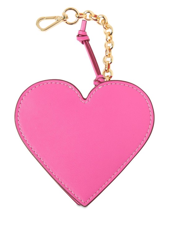 GANNI: Funny heart zipped coin wallet - Shocking Pink - women_1 | Luisa Via Roma