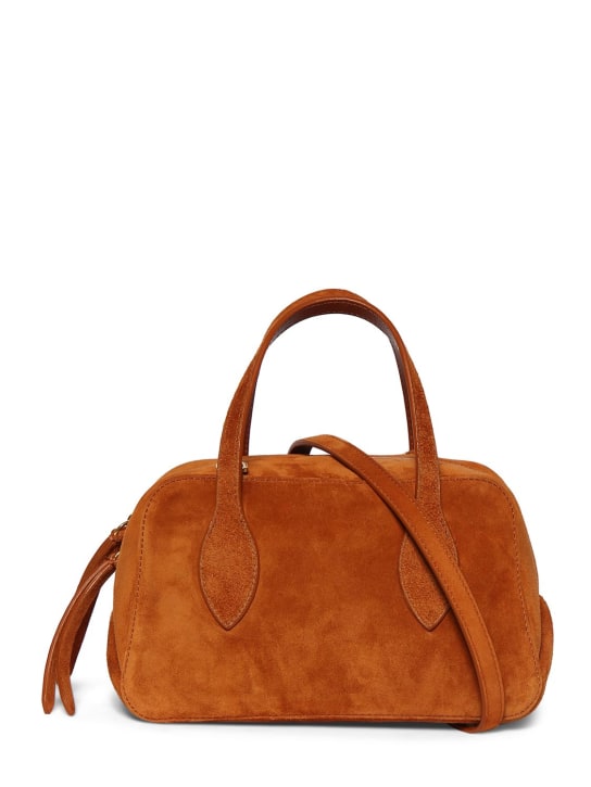 Khaite: Small Maeve leather crossbody bag - Caramel - women_0 | Luisa Via Roma