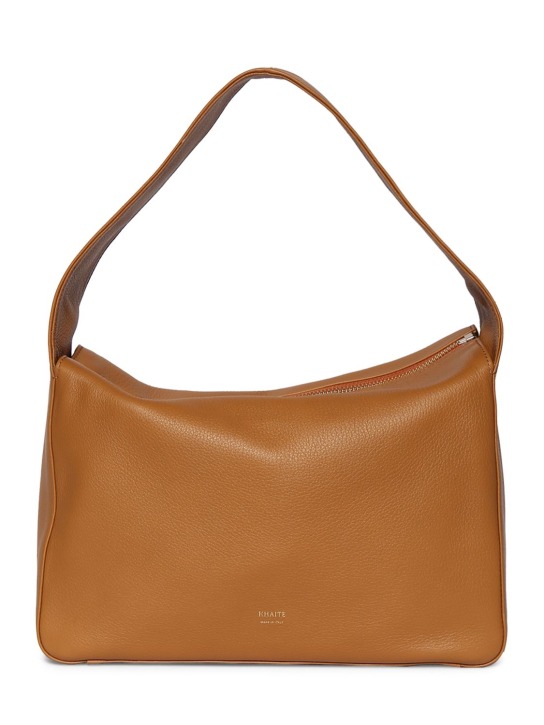 Khaite: Elena leather shoulder bag - Koyu bej - women_0 | Luisa Via Roma