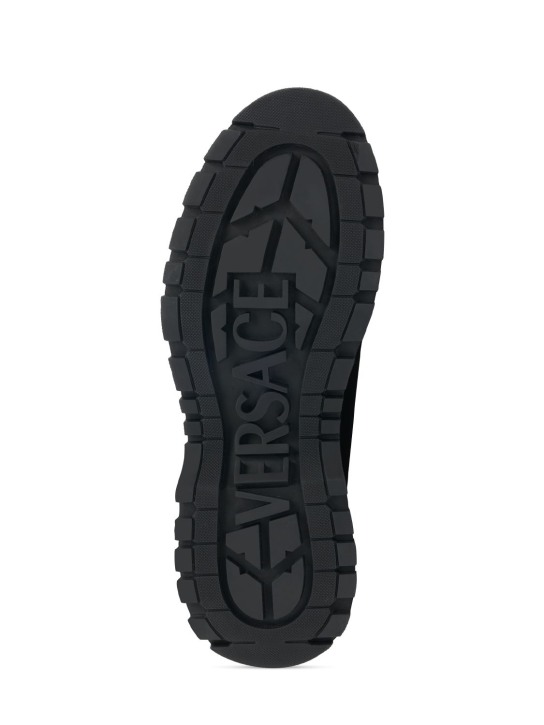 Versace: Leather Chelsea boots - Black - men_4 | Luisa Via Roma