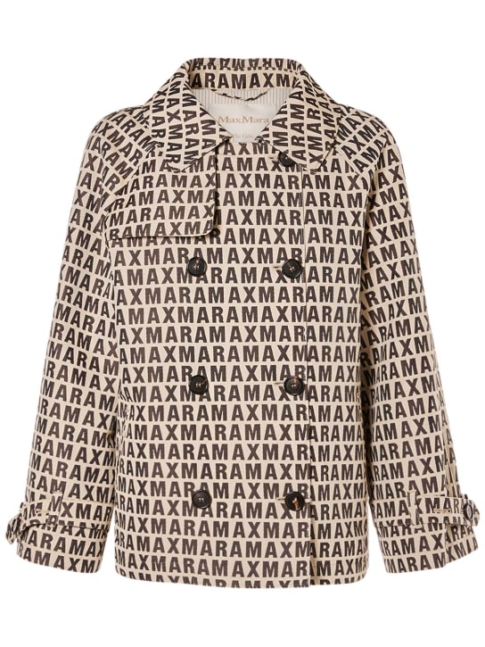 Max Mara: Jacqueline logo jacquard short jacket - Beige/Brown - women_0 | Luisa Via Roma