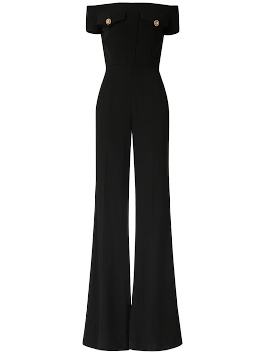 Off-shoulder flared crepe jumpsuit - Thumbnail 1