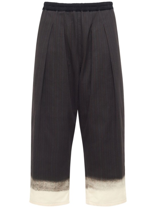 Maison Margiela: Heritage pinstriped cotton pants - Dark Grey - men_0 | Luisa Via Roma