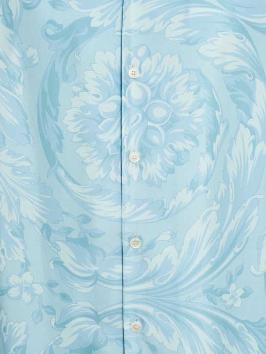 Versace: Barocco print silk twill shirt - men_3 | Luisa Via Roma