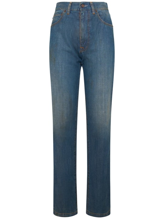 Maison Margiela: Five pocket straight denim jeans - Blue - women_0 | Luisa Via Roma