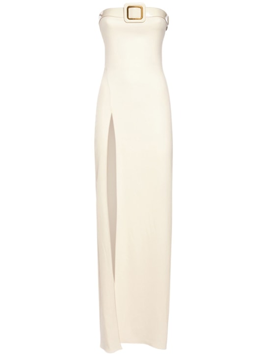 Tom Ford: Strapless viscose maxi dress w/ slit - women_0 | Luisa Via Roma