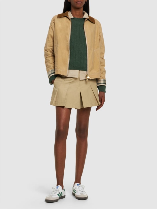 BARBOUR: Giacca Campbell in cotone impermeabile - Beige - women_1 | Luisa Via Roma