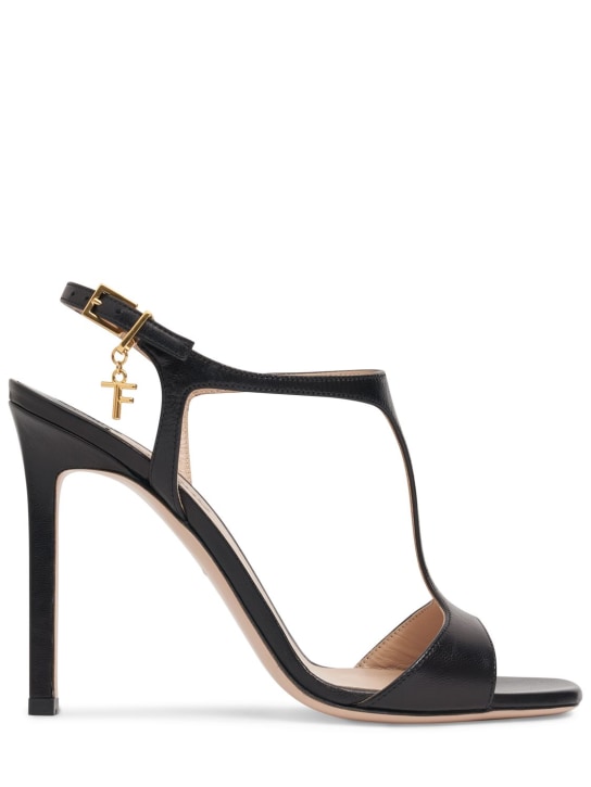 Tom Ford: 105mm Angelina leather sandals - Black - women_0 | Luisa Via Roma
