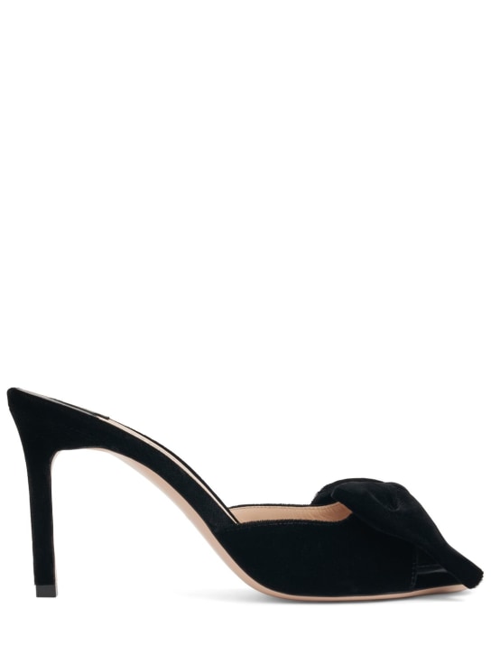 Tom Ford: Zapatos mules de terciopelo 85mm - Negro - women_0 | Luisa Via Roma