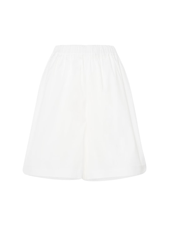 Max Mara: Oliveto poplin shorts - Beyaz - women_0 | Luisa Via Roma