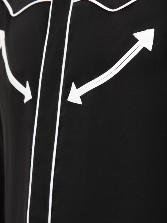 Balmain: Western lyocell shirt - Black/White - men_3 | Luisa Via Roma