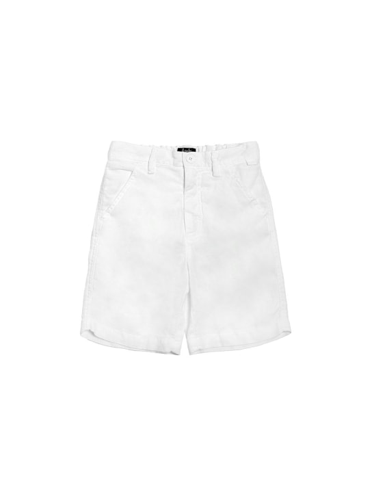 Il Gufo: Shorts de lino - Blanco - kids-boys_0 | Luisa Via Roma