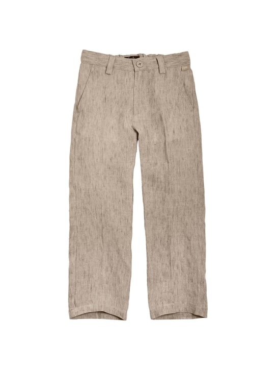 Il Gufo: Pantalones de lino - Beige - kids-boys_0 | Luisa Via Roma
