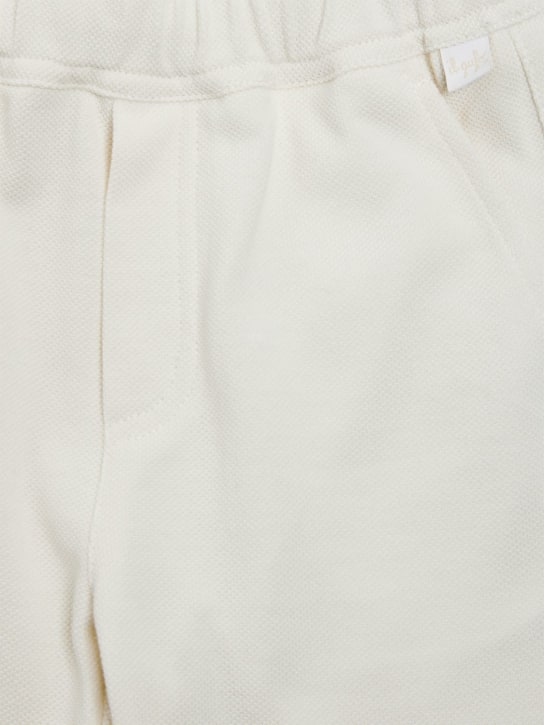 Il Gufo: Cotton piquet pants w/drawstring - Off-White - kids-boys_1 | Luisa Via Roma