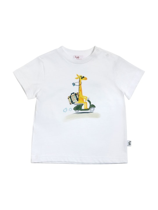 Il Gufo: Printed cotton jersey t-shirt - Beyaz - kids-boys_0 | Luisa Via Roma