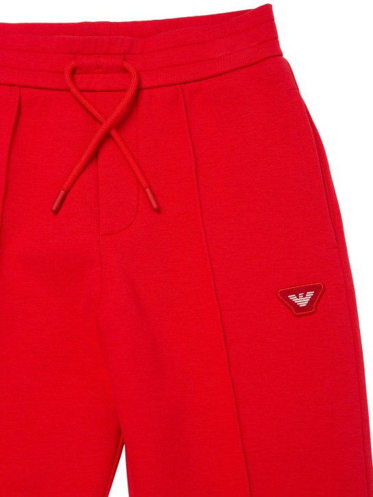 Emporio Armani: Pantalones deportivos de algodón - Rojo - kids-boys_1 | Luisa Via Roma