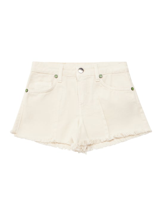 Barrow: Cotton denim shorts - Bej - kids-girls_0 | Luisa Via Roma