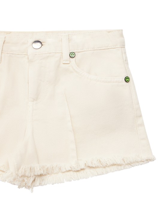 Barrow: Cotton denim shorts - Beige - kids-girls_1 | Luisa Via Roma