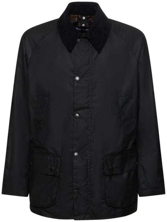 BARBOUR: Ashby waxed cotton jacket - Siyah - men_0 | Luisa Via Roma