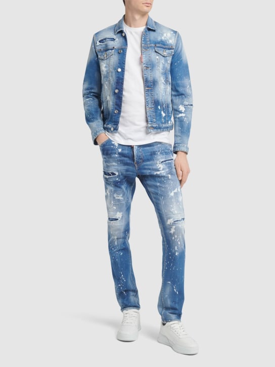Dsquared2: Jeans Cool Guy in denim di cotone stretch - Blu - men_1 | Luisa Via Roma