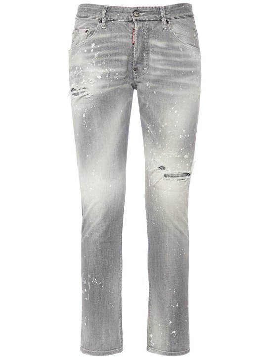 Dsquared2: Jeans aus Stretch-Baumwolldenim „Skater“ - Grau - men_0 | Luisa Via Roma