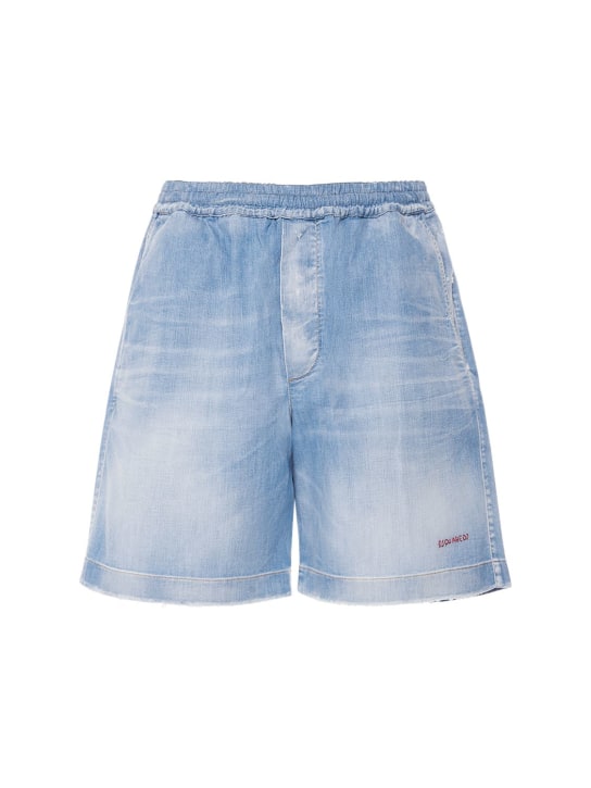 Dsquared2: Shorts aus Stretch-Baumwolldenim - Blau - men_0 | Luisa Via Roma