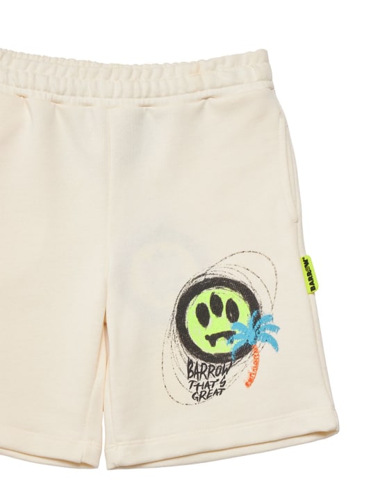 Barrow: Printed cotton sweat shorts - Beige - kids-boys_1 | Luisa Via Roma