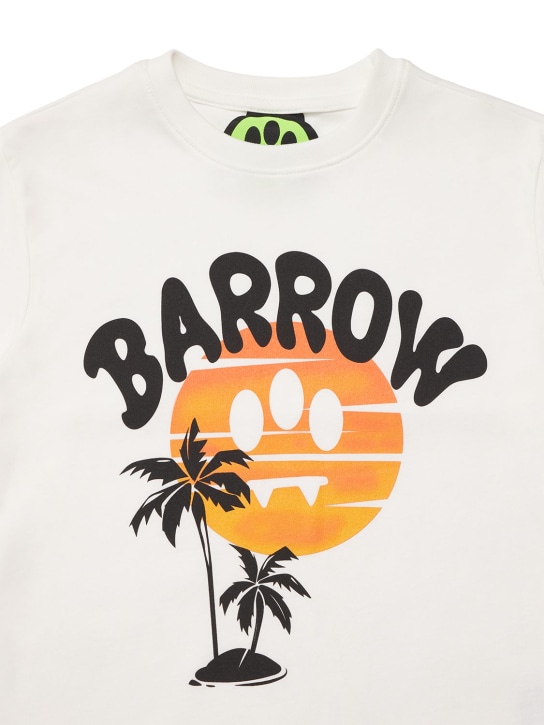 Barrow: T-shirt en jersey de coton imprimé - Off-White - kids-boys_1 | Luisa Via Roma