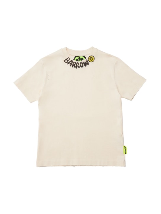 Barrow: Camiseta de jersey de algodón estampada - Beige - kids-girls_0 | Luisa Via Roma