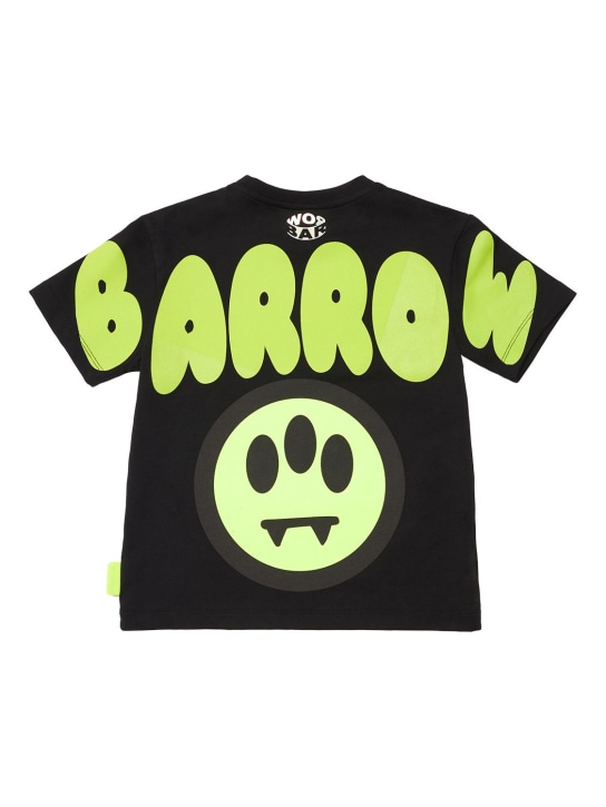 Barrow: T-shirt in jersey di cotone stampato - Nero - kids-boys_0 | Luisa Via Roma