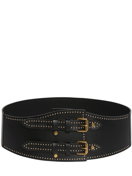 Isabel Marant: Riccia leather belt - Black - women_0 | Luisa Via Roma