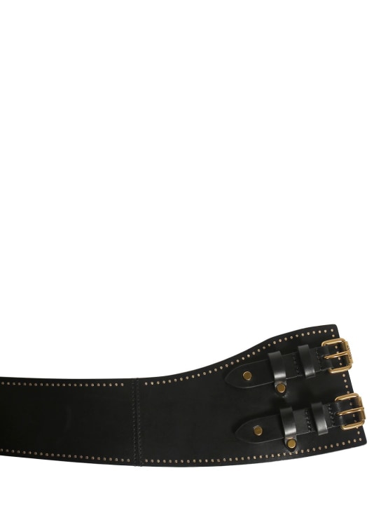 Isabel Marant: Riccia leather belt - Siyah - women_1 | Luisa Via Roma
