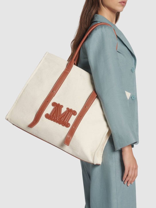 Max Mara: Brava cotton tote bag - women_1 | Luisa Via Roma