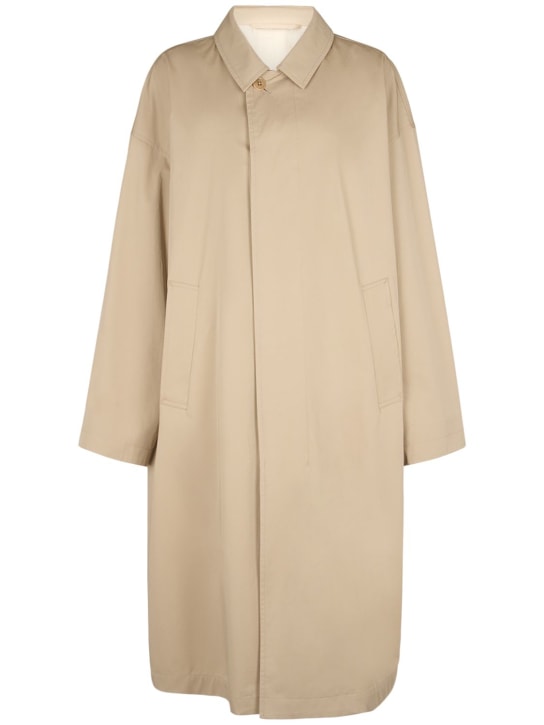 Lemaire: Long cotton overcoat - Beige - women_0 | Luisa Via Roma
