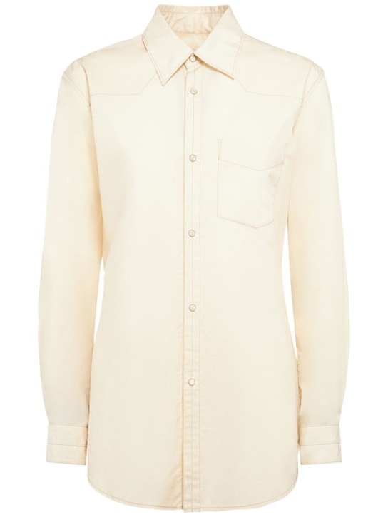 Lemaire: Western cotton fitted shirt - Ivory - women_0 | Luisa Via Roma