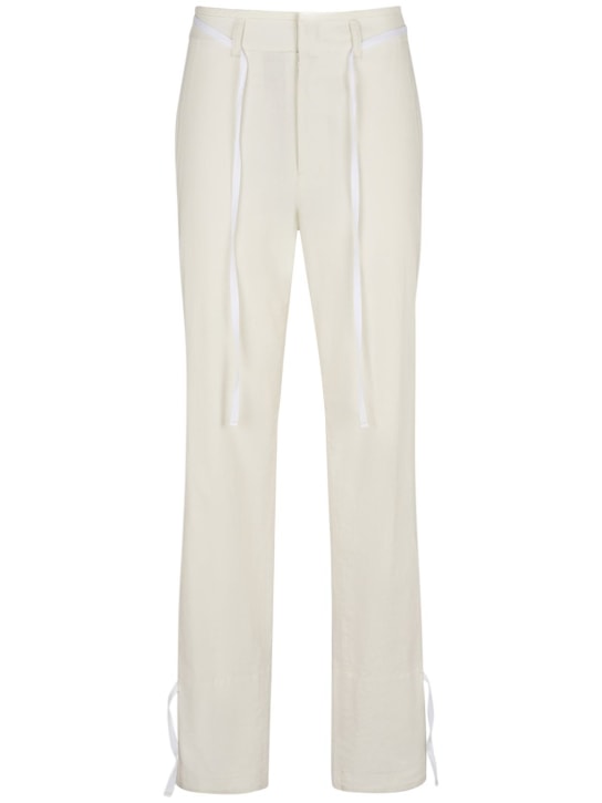 Lemaire: Cotton straight pants w/self-tie strings - women_0 | Luisa Via Roma