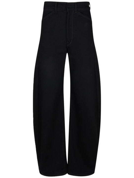 Lemaire: Jeans de algodón con cintura alta - Negro - women_0 | Luisa Via Roma