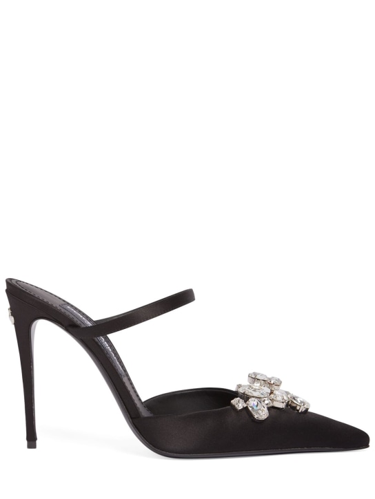 Dolce&Gabbana: Zapatos mules de satén 105mm - Negro - women_0 | Luisa Via Roma