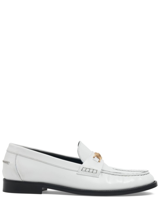 Versace: 20mm Leather loafers - Beyaz - women_0 | Luisa Via Roma