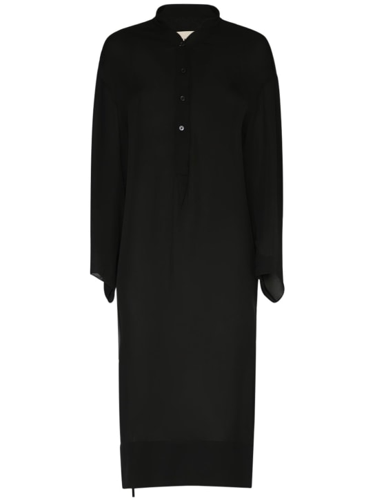 Khaite: Brom silk midi dress - Black - women_0 | Luisa Via Roma