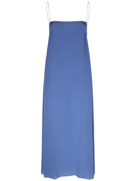 Khaite: Sicily silk midi dress - Blue Iris - women_0 | Luisa Via Roma