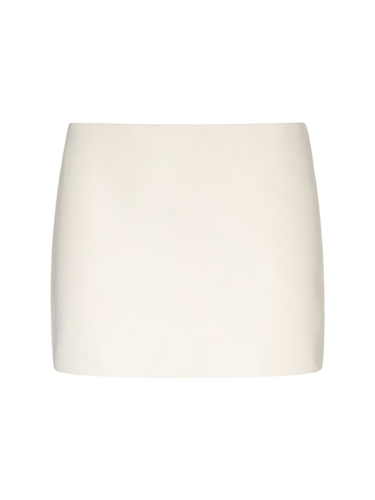 Khaite: Jett short leather skirt - Optic White - women_0 | Luisa Via Roma